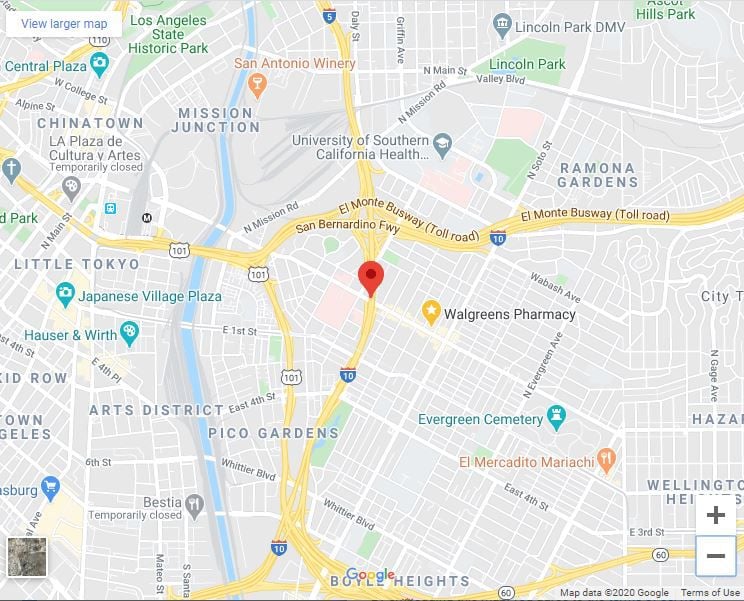 Map of 5 freeway and cesar chavez